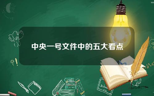 中央一号文件中的五大看点