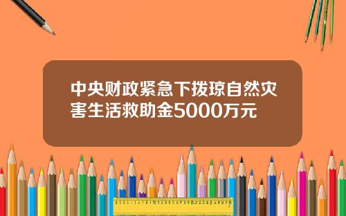 中央财政紧急下拨琼自然灾害生活救助金5000万元