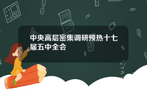 中央高层密集调研预热十七届五中全会