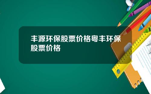 丰源环保股票价格粤丰环保股票价格