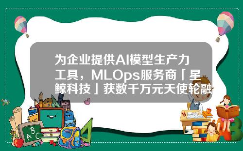 为企业提供AI模型生产力工具，MLOps服务商「星鲸科技」获数千万元天使轮融资-无锡星亿智能环保装备有限公司
