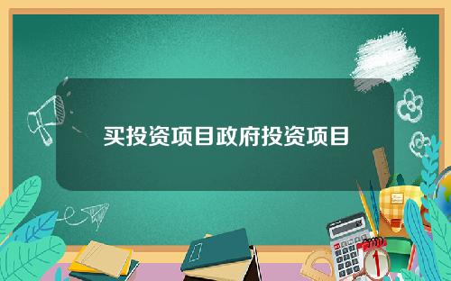 买投资项目政府投资项目