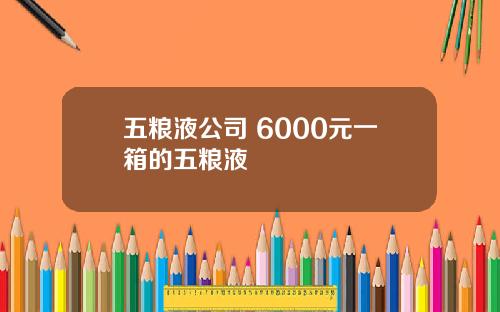 五粮液公司 6000元一箱的五粮液