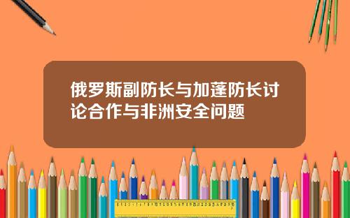 俄罗斯副防长与加蓬防长讨论合作与非洲安全问题