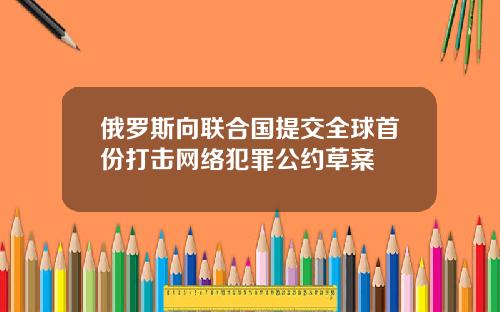 俄罗斯向联合国提交全球首份打击网络犯罪公约草案