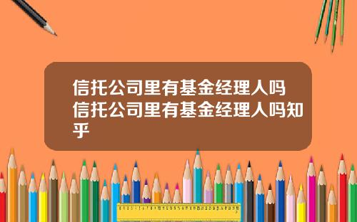 信托公司里有基金经理人吗信托公司里有基金经理人吗知乎