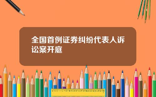 全国首例证券纠纷代表人诉讼案开庭