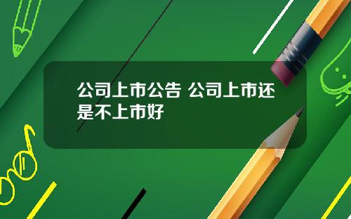 公司上市公告 公司上市还是不上市好