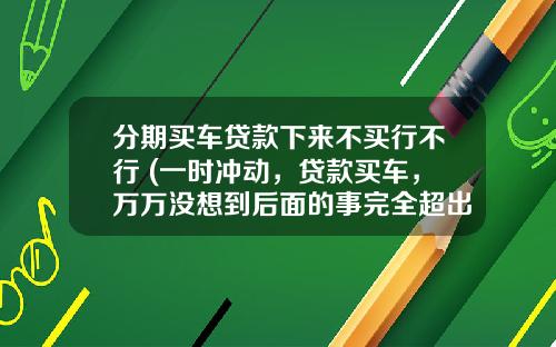 分期买车贷款下来不买行不行 (一时冲动，贷款买车，万万没想到后面的事完全超出了我的预想)_1