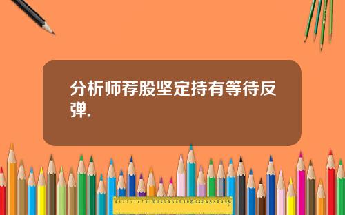 分析师荐股坚定持有等待反弹.