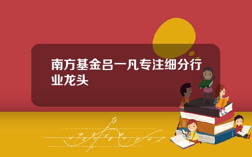 南方基金吕一凡专注细分行业龙头