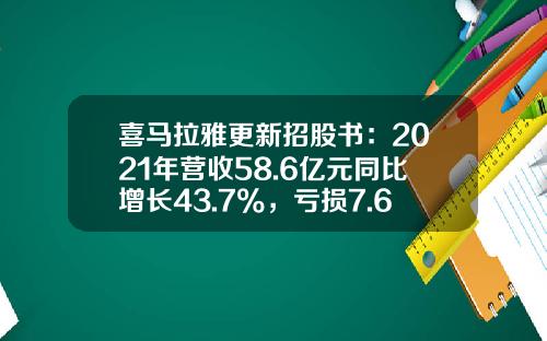 喜马拉雅更新招股书：2021年营收58.6亿元同比增长43.7%，亏损7.6亿元