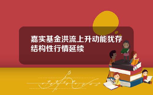 嘉实基金洪流上升动能犹存结构性行情延续