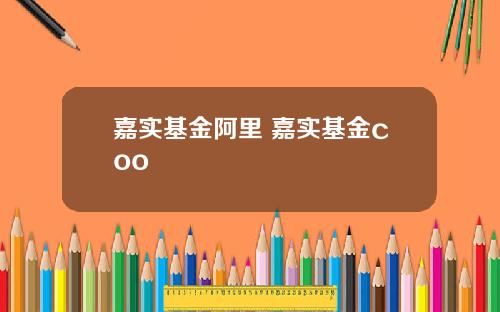 嘉实基金阿里 嘉实基金coo