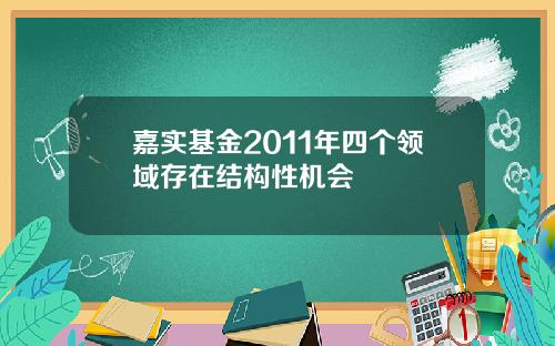 嘉实基金2011年四个领域存在结构性机会