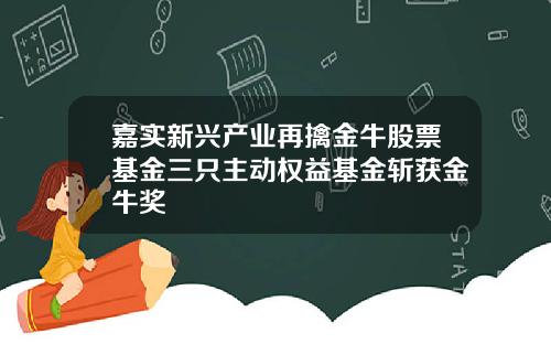 嘉实新兴产业再擒金牛股票基金三只主动权益基金斩获金牛奖