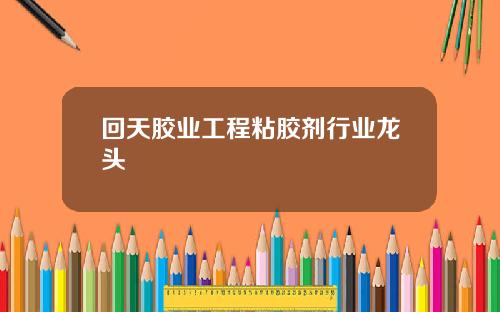 回天胶业工程粘胶剂行业龙头