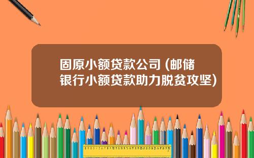 固原小额贷款公司 (邮储银行小额贷款助力脱贫攻坚)