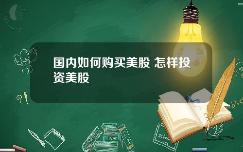 国内如何购买美股 怎样投资美股