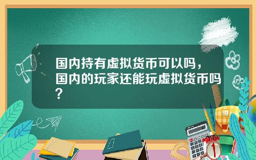 国内持有虚拟货币可以吗，国内的玩家还能玩虚拟货币吗？