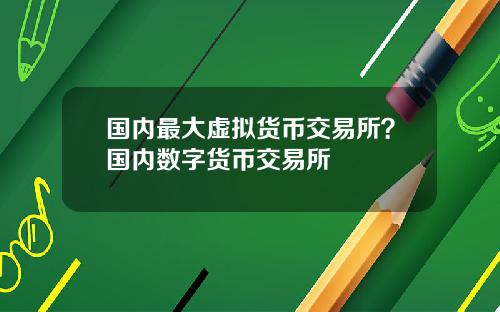 国内最大虚拟货币交易所？国内数字货币交易所