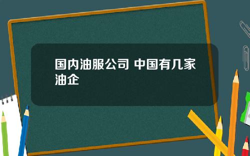 国内油服公司 中国有几家油企