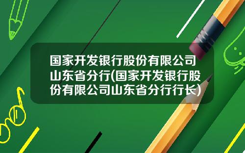 国家开发银行股份有限公司山东省分行(国家开发银行股份有限公司山东省分行行长)