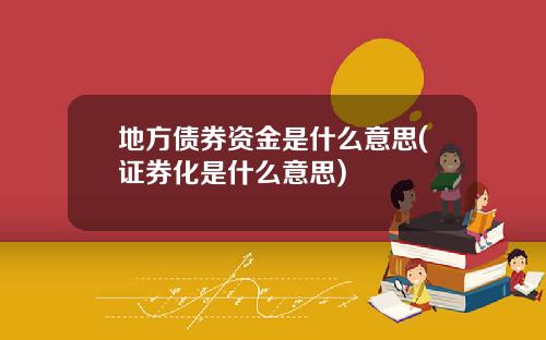 地方债券资金是什么意思(证券化是什么意思)