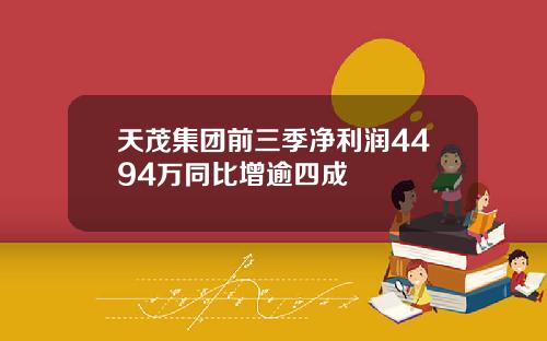 天茂集团前三季净利润4494万同比增逾四成