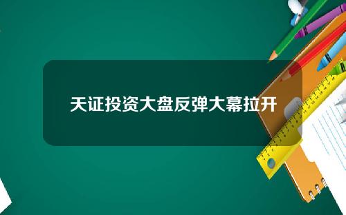 天证投资大盘反弹大幕拉开