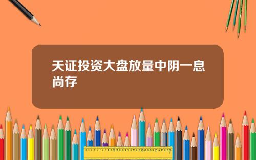 天证投资大盘放量中阴一息尚存
