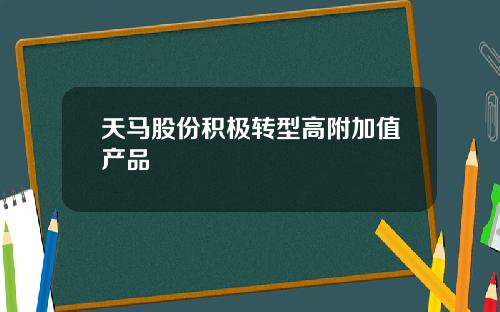 天马股份积极转型高附加值产品