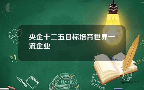 央企十二五目标培育世界一流企业