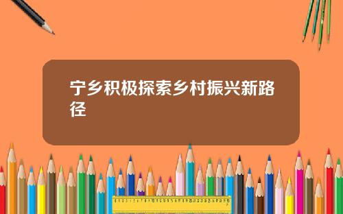 宁乡积极探索乡村振兴新路径
