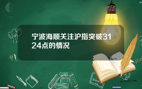 宁波海顺关注沪指突破3124点的情况