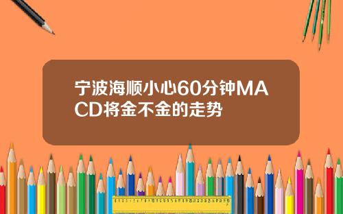 宁波海顺小心60分钟MACD将金不金的走势