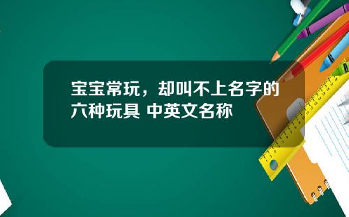 宝宝常玩，却叫不上名字的六种玩具 中英文名称