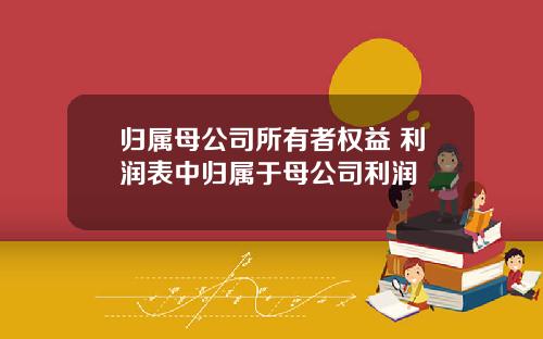 归属母公司所有者权益 利润表中归属于母公司利润