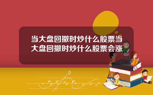 当大盘回撤时炒什么股票当大盘回撤时炒什么股票会涨
