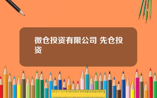 微仓投资有限公司 先仓投资