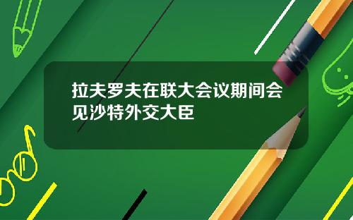 拉夫罗夫在联大会议期间会见沙特外交大臣