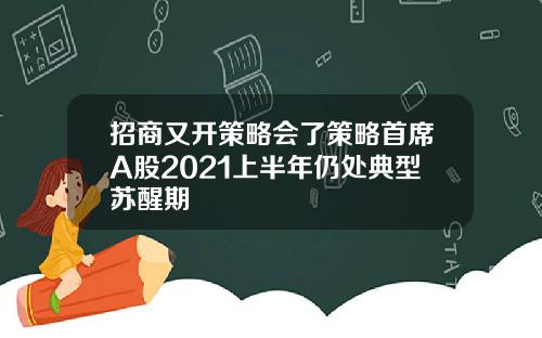 招商又开策略会了策略首席A股2021上半年仍处典型苏醒期