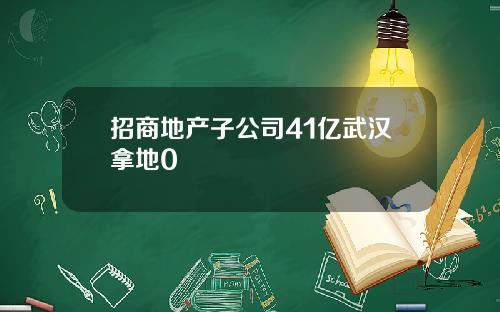 招商地产子公司41亿武汉拿地0