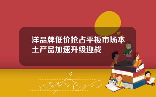 洋品牌低价抢占平板市场本土产品加速升级迎战