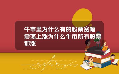 牛市里为什么有的股票宽幅震荡上涨为什么牛市所有股票都涨