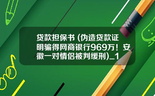 贷款担保书 (伪造贷款证明骗得网商银行969万！安徽一对情侣被判缓刑)_1