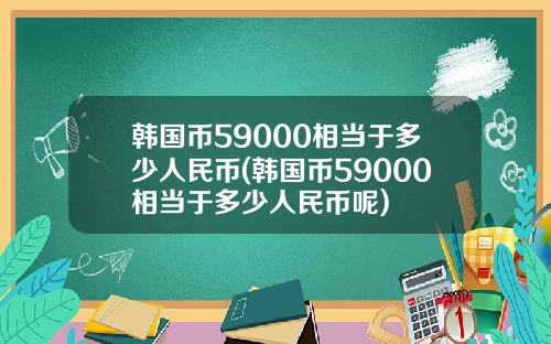 韩国币59000相当于多少人民币(韩国币59000相当于多少人民币呢)