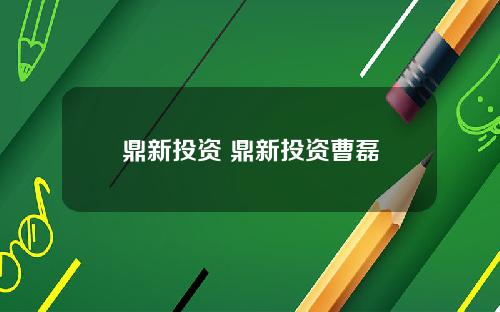 鼎新投资 鼎新投资曹磊