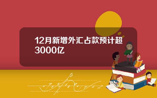 12月新增外汇占款预计超3000亿