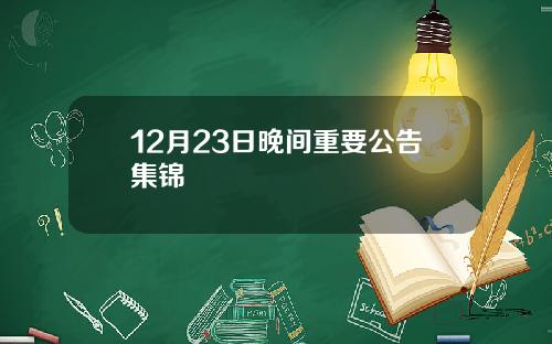 12月23日晚间重要公告集锦